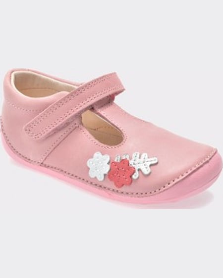 Clarks Pantofi pentru copii roz din piele naturala