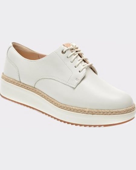 Clarks Pantofi albi din piele naturala