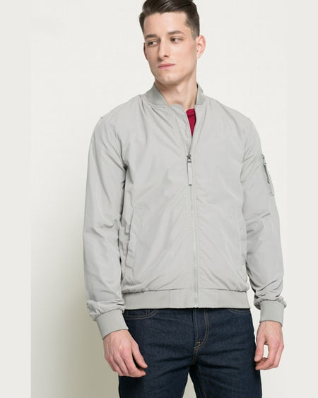 Geaca Jack and Jones bomber gri deschis