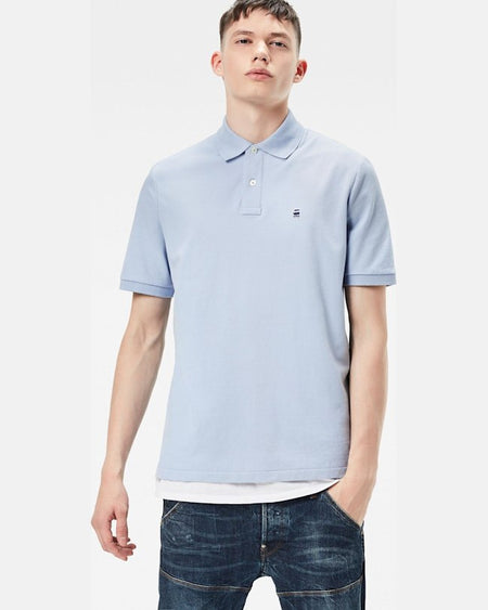 Tricou G-Star Raw polo albastru deschis