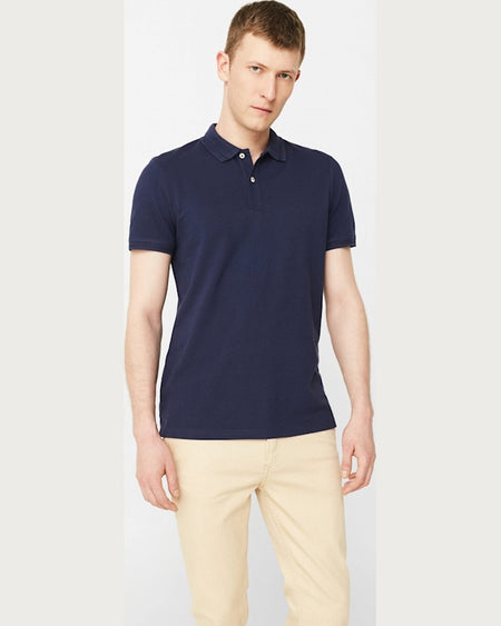 Tricou Mango polo rea bleumarin