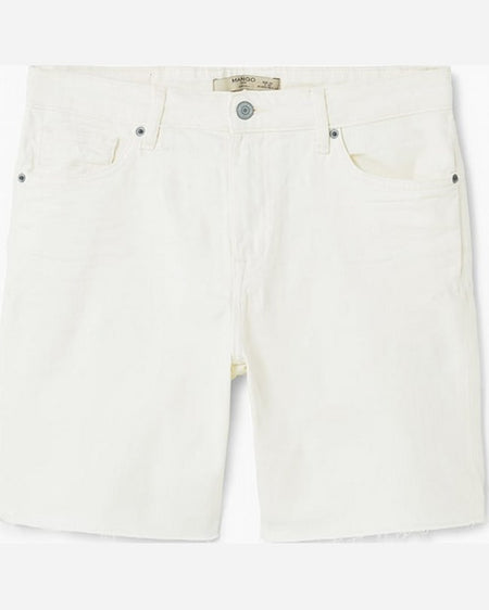 Pantaloni Mango scurti alb