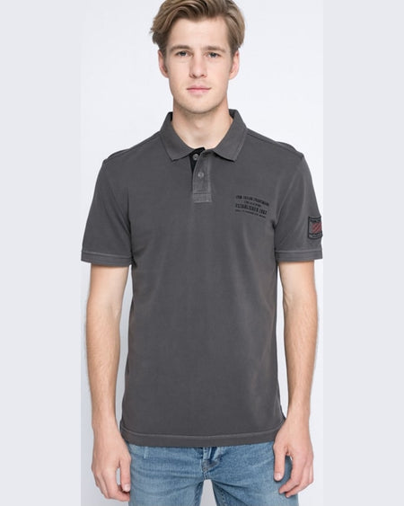 Tricou Tom Tailor polo negru cărbune