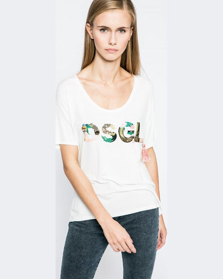 Top Desigual alb