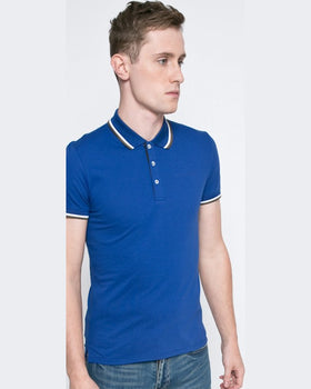 Tricou Guess polo albastru