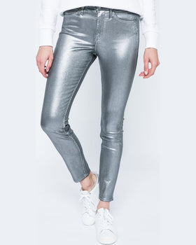 Pantaloni Calvin Klein sculpted argint