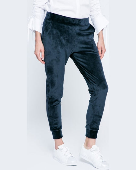 Pantaloni Answear blossom mood bleumarin