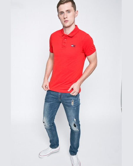 Tricou Tommy Hilfiger polo roșu