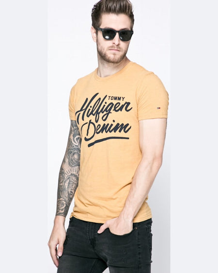 Tricou Tommy Hilfiger muștar