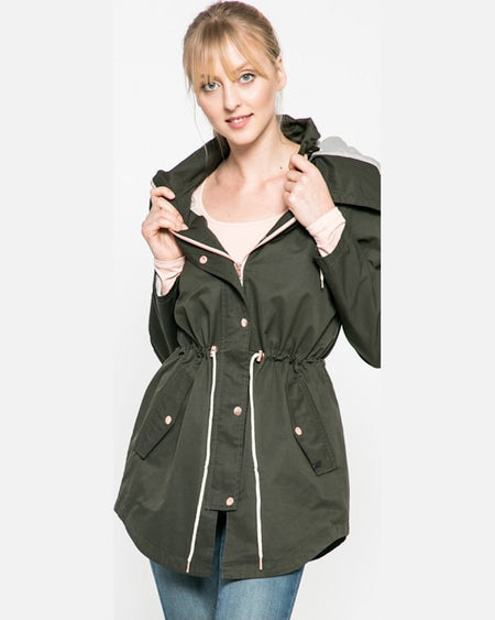 Parka Vero Moda geaca verde spre gri