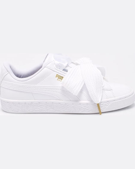 Pantofi Puma basket heart patent alb