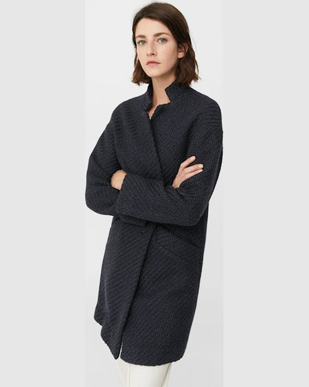 Palton Mango mento bleumarin