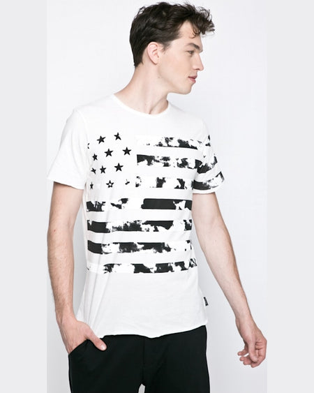 Tricou Jack and Jones flags crem