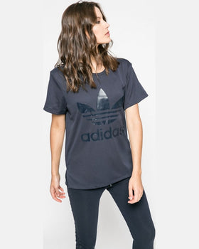 Top Adidas boyfriend trefoil bleumarin