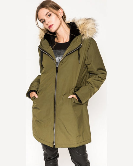 Parka Medicine hanorac grey earth militar