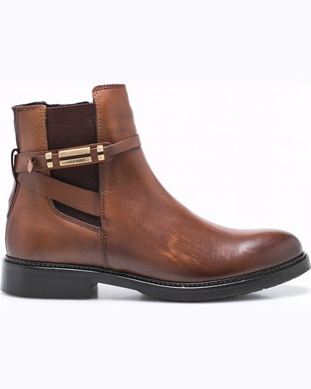 Botine Tommy Hilfiger maro auriu