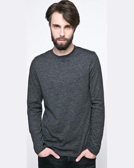 Longsleeve Jack and Jones negru cărbune