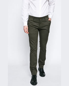 Pantaloni Tommy Hilfiger verde închis