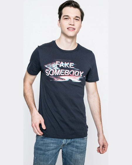 Tricou Negru Scris Jack and Jones