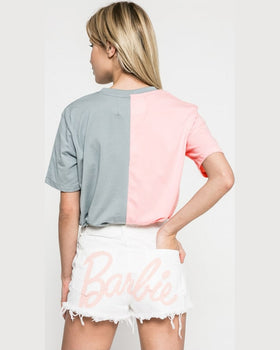 Pantaloni Missguided scurti barbie alb