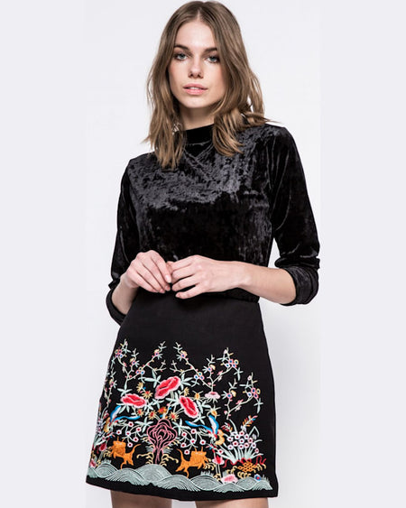 Bluza Answear blossom mood negru