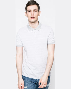 Tricou Calvin Klein polo gri deschis