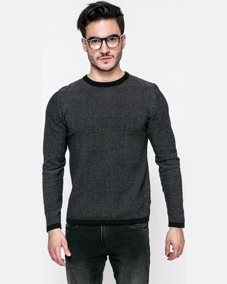 Pulover Jack and Jones negru cărbune