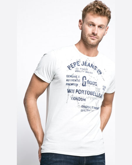 Tricou Pepe Jeans Alb cu Scris