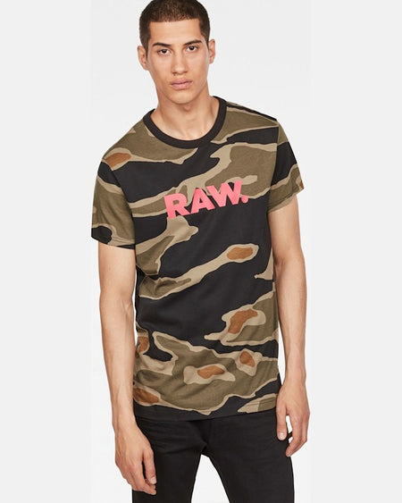 Tricou G-Star Raw tiger camo negru