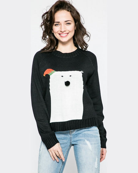 Pulover Noisy May snow bear negru