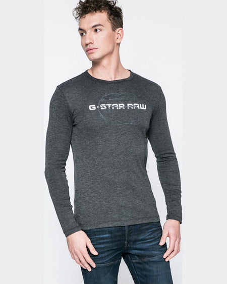 Longsleeve G-Star Raw negru cărbune