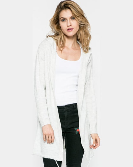 Pulover Jacqueline de Yong cardigan alb