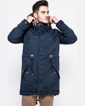 Parka Review hanorac bleumarin