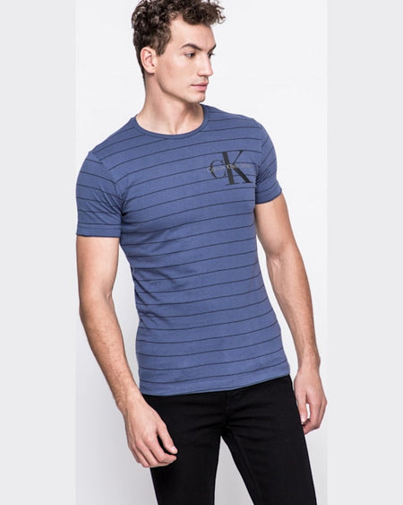 Tricou Calvin Klein albastru metalic