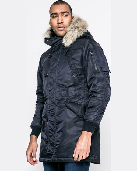 Parka G-Star Raw hanorac bleumarin