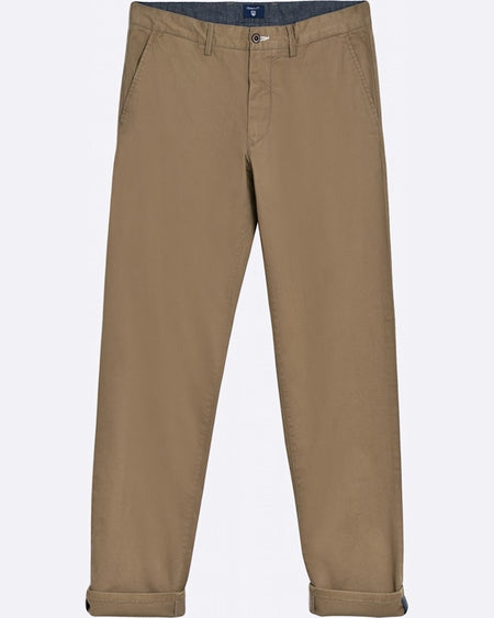 Pantaloni Gant maro auriu