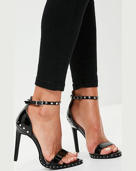 Sandale Missguided studded sole barely there negru