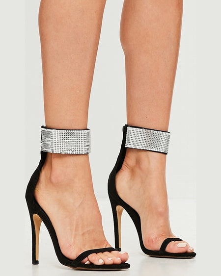 Sandale Missguided chain mail cuff negru