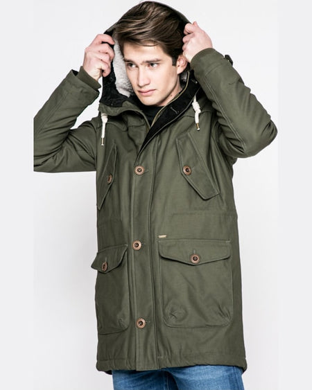 Parka Review hanorac verde închis