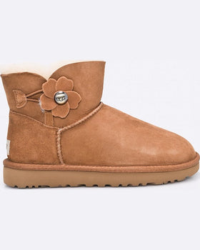 Botine UGG mini bailey button poppy maro