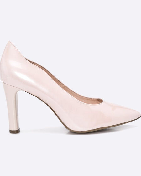 Pantofi Caprice cu toc roz pastelat