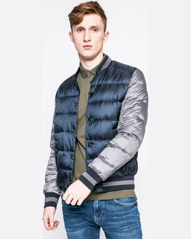 Geaca Tommy Hilfiger bomber de puf bleumarin