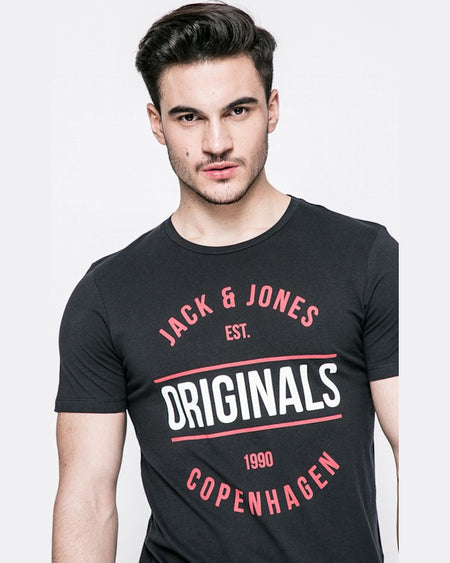 Tricou Jack and Jones negru cărbune