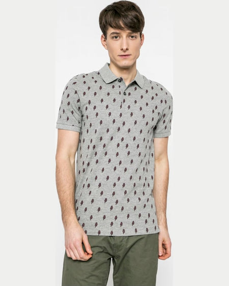 Tricou Jack and Jones polo gri deschis