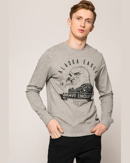 Bluza Jack and Jones gri deschis