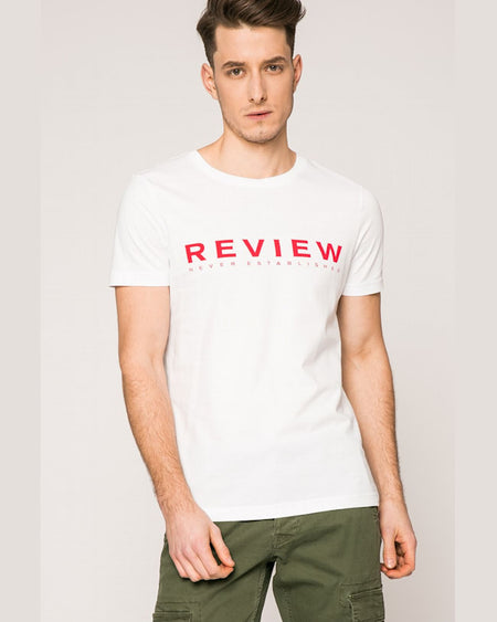 Tricou Review alb