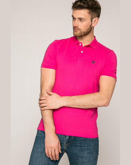 Tricou Selected polo roz murdar