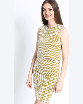 Rochie Vero Moda Zig-Zag Galbena