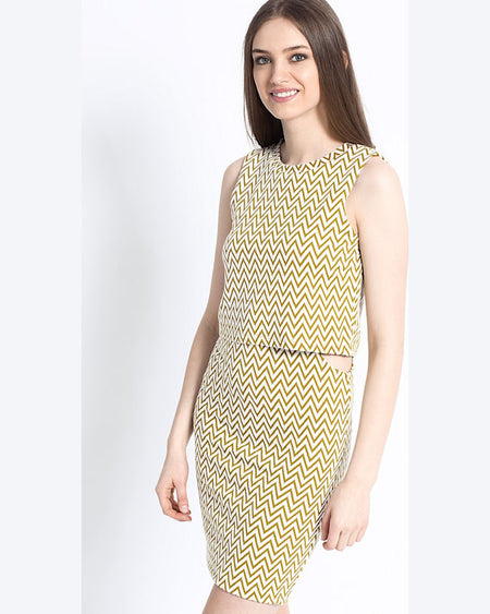 Rochie Vero Moda Zig-Zag Galbena