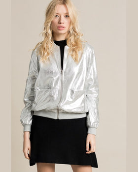 Geaca Missguided bomber argintiu